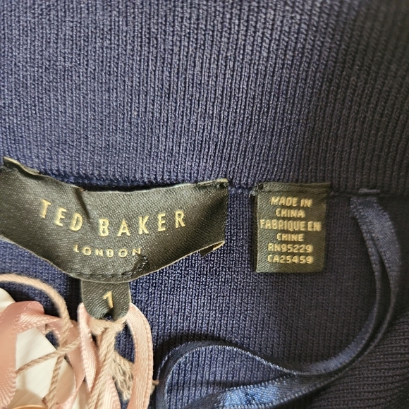 Ted Baker Blue Stef Scallop Detail Skirt Blue Navy. Size 1/US 4 - Picture 8 of 11